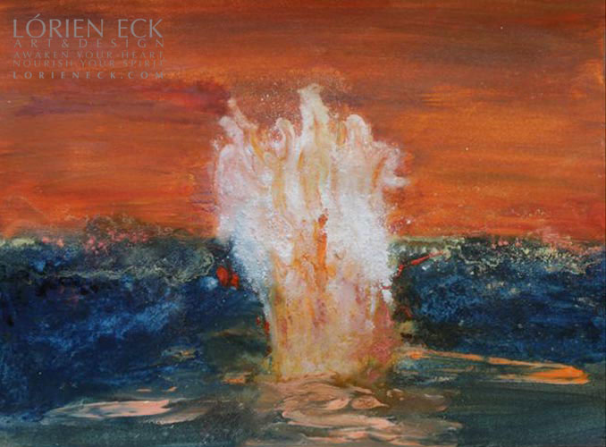 fire and water painting